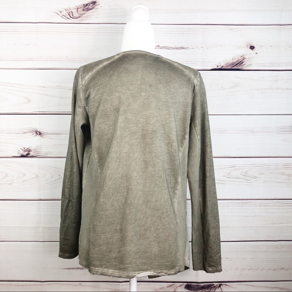 S63 Piccadilly olive green cascade cardigan - Picture 3 of 6